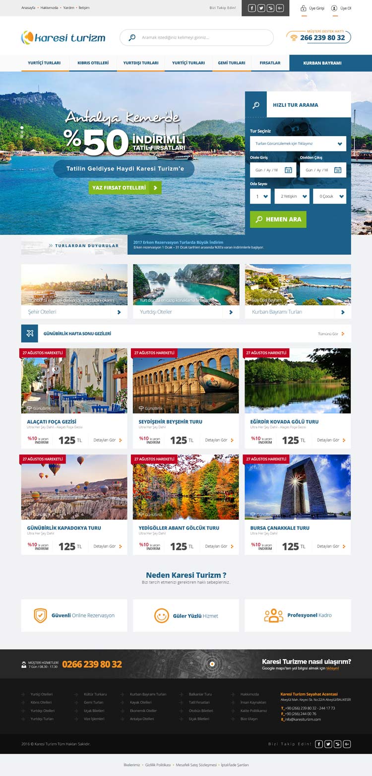 karesi turizm yeni web tasarımı